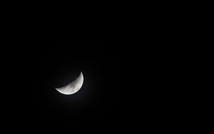 Preview wallpaper moon, crescent, full moon, bw, night
