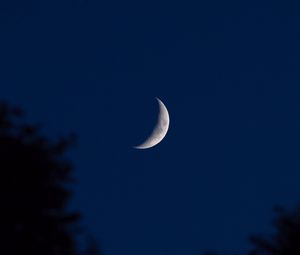 Preview wallpaper moon, crescent, night, sky, dark, outlines