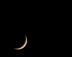 Preview wallpaper moon, dark, shadow, astronomy, space
