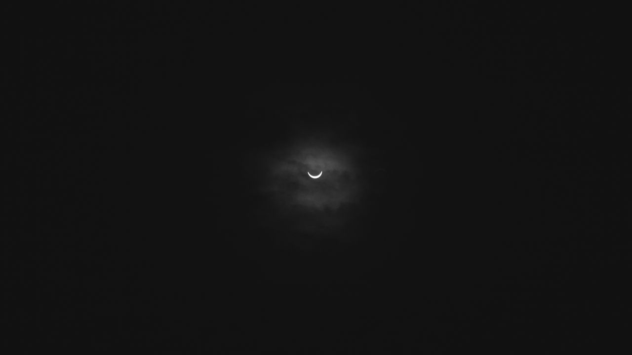 Wallpaper moon, eclipse, clouds, black