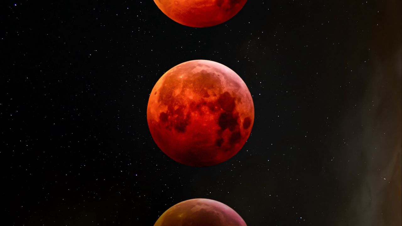 Wallpaper moon, eclipse, space, astronomy