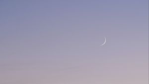 Preview wallpaper moon, evening, grass, clouds