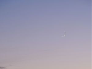 Preview wallpaper moon, evening, grass, clouds