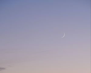 Preview wallpaper moon, evening, grass, clouds