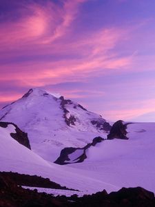 Preview wallpaper moon, evening, mountains, washington, sky, pink