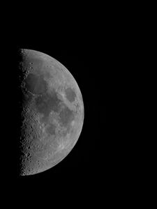 Preview wallpaper moon, full moon, bw, planet, dark