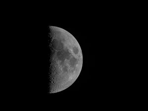 Preview wallpaper moon, full moon, bw, planet, dark