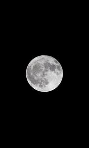 Preview wallpaper moon, full moon, bw, satellite, dark