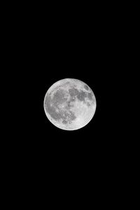 Preview wallpaper moon, full moon, bw, satellite, dark