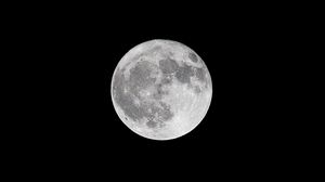 Preview wallpaper moon, full moon, bw, satellite, dark