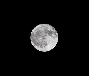 Preview wallpaper moon, full moon, bw, satellite, dark