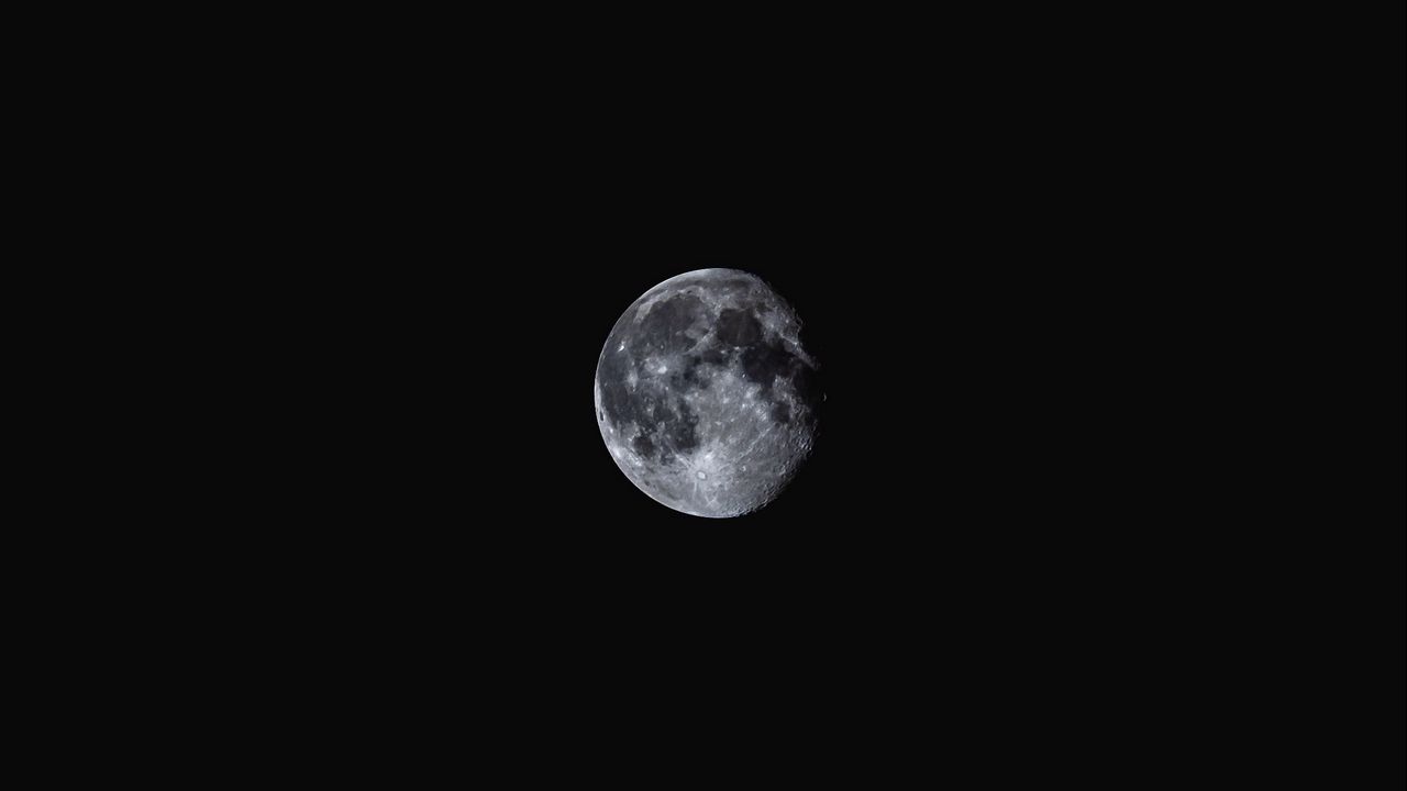 Wallpaper moon, full moon, bw, black