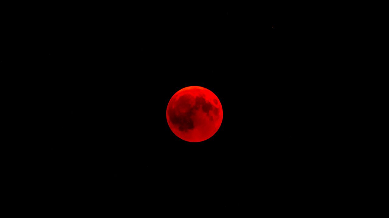 Wallpaper moon, full moon, eclipse, red moon