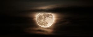 Preview wallpaper moon, full moon, eclipse, night, sky, clouds, dark