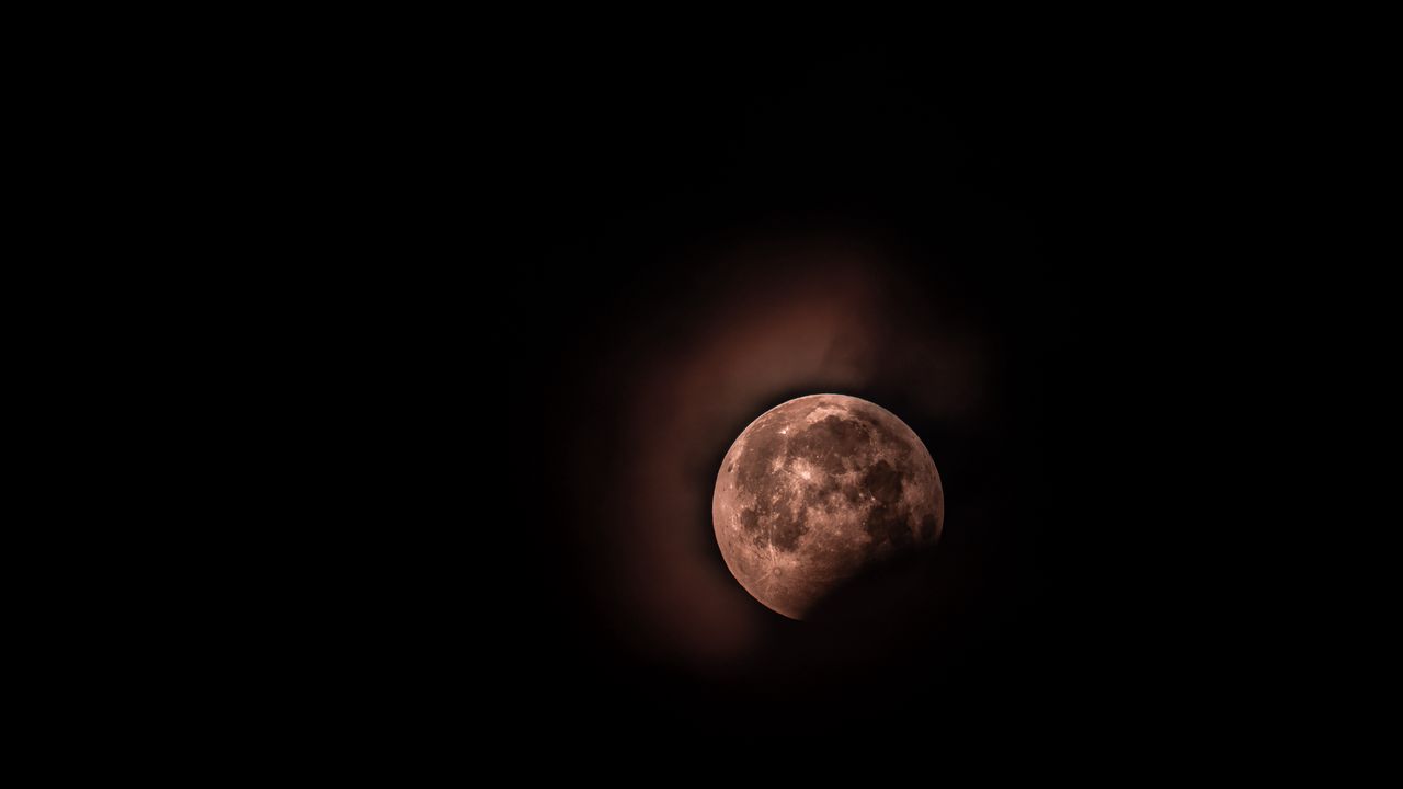 Wallpaper moon, full moon, eclipse, red moon, sky, night