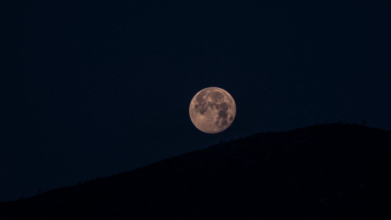 Wallpaper moon, full moon, hill, night hd, picture, image