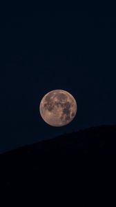 Preview wallpaper moon, full moon, hill, night