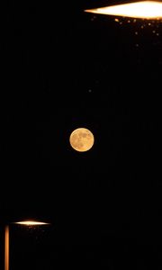 Preview wallpaper moon, full moon, lantern, black, night