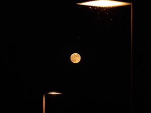 Preview wallpaper moon, full moon, lantern, black, night