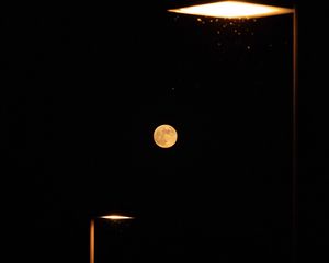 Preview wallpaper moon, full moon, lantern, black, night