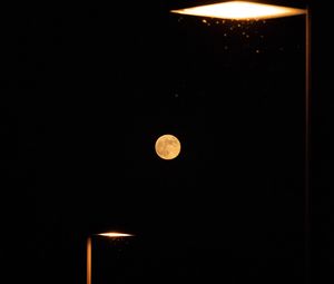Preview wallpaper moon, full moon, lantern, black, night