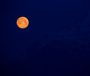 Preview wallpaper moon, full moon, night, mountains, darkness