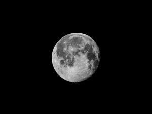 Preview wallpaper moon, full moon, night, space, dark
