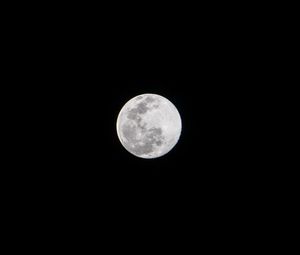 Preview wallpaper moon, full moon, night, bw