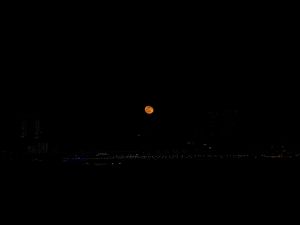 Preview wallpaper moon, full moon, night city, night