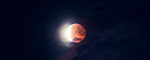 Preview wallpaper moon, full moon, red moon, sky, night, stars, dark