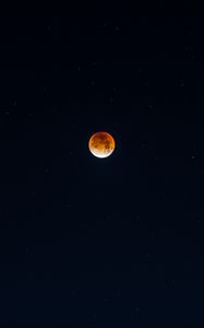 Preview wallpaper moon, full moon, red moon, stars, starry sky, night, sky