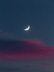 Preview wallpaper moon, full moon, sky, sunset, evening