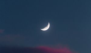 Preview wallpaper moon, full moon, sky, sunset, evening