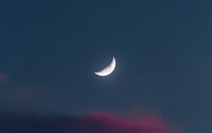 Preview wallpaper moon, full moon, sky, sunset, evening