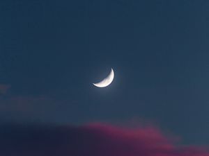 Preview wallpaper moon, full moon, sky, sunset, evening