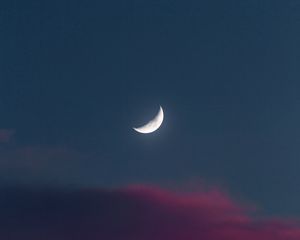 Preview wallpaper moon, full moon, sky, sunset, evening