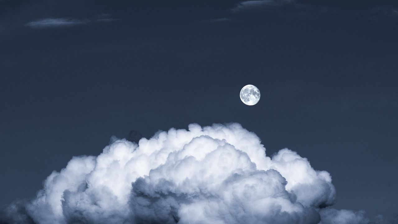 Wallpaper moon, fullmoon, clouds, night