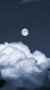 Preview wallpaper moon, fullmoon, clouds, night