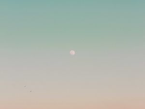 Preview wallpaper moon, gradient, evening, pink