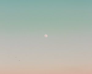 Preview wallpaper moon, gradient, evening, pink