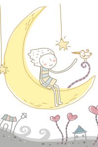 Preview wallpaper moon, heart, light