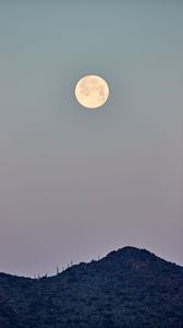 Preview wallpaper moon, hill, twilight, nature