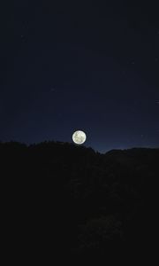 Preview wallpaper moon, hills, dark, night