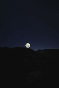 Preview wallpaper moon, hills, dark, night