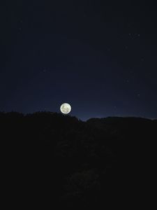 Preview wallpaper moon, hills, dark, night