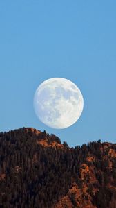 Preview wallpaper moon, hills, evening, landscape, nature