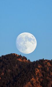 Preview wallpaper moon, hills, evening, landscape, nature