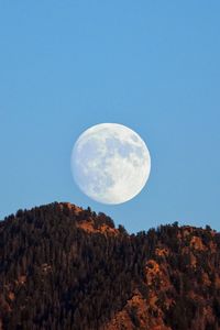 Preview wallpaper moon, hills, evening, landscape, nature