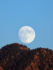 Preview wallpaper moon, hills, evening, landscape, nature