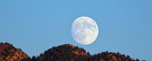 Preview wallpaper moon, hills, evening, landscape, nature